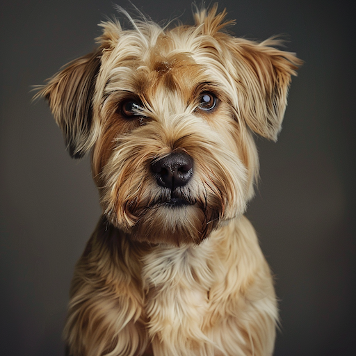 A terrier-style dog facing the camera